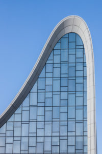 Azerbaijan, Baku, Heydar Aliyev Cultural Center, building designed by Zaha Hadid, exterior Azerbaijan, Baku, Heydar Aliyev Cultural Center, building designed by Zaha Hadid, exterior